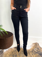 The Milly - Black Skinny Jeans with Gold Buttons
