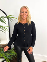 The Miah - Black Cardigan with Gold Buttons
