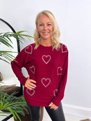 The Polly - Sequin Heart Knit