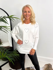The Polly - Sequin Heart Knit