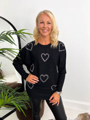 The Polly - Sequin Heart Knit