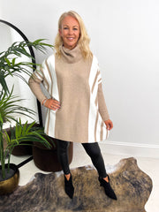 The Rhea - Roll Neck Poncho Style Knit
