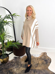 The Rhea - Roll Neck Poncho Style Knit