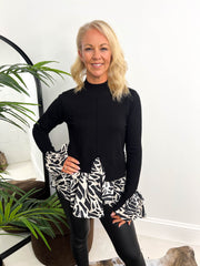 The Terra - Knitted Top with Zebra Shirt Attachment