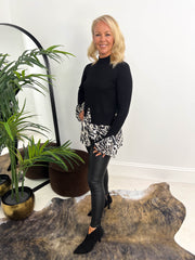 The Terra - Knitted Top with Zebra Shirt Attachment