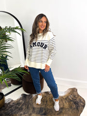 The Saige - AMOUR Striped Knit