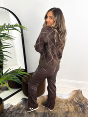 The Ellis - Chocolate Argyle Knit