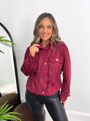 The Tabby Suede - Tie Waist Bomber Jacket