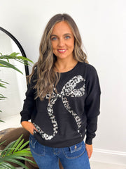 The Gia - Large Sequin Bow Knit