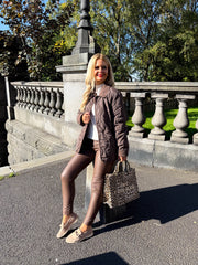 The Kimberly - Chocolate Quilted Jacket with Corduroy Detailing