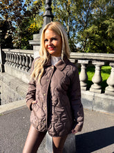 The Kimberly - Chocolate Quilted Jacket with Corduroy Detailing