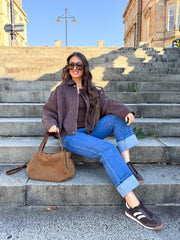 The Cleo - Suede Bomber Jacket