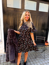 The Hunter - Pink & Beige Polka Dot Skater Dress