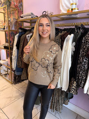 The Elisa - Sequin Floral Knit