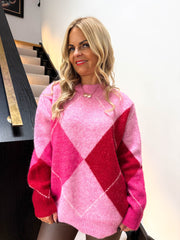The Alex - Pink Argyle Knit