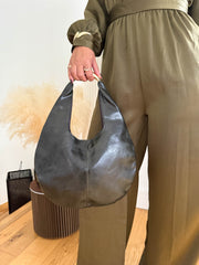 The Yasmine - Faux Leather Gold Handle Bag