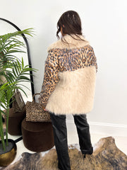The Emma - Sequin Leopard Print Faux Fur Coat
