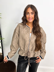 The Victoria - Diamante and Floral Bomber Jacket
