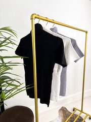 The Janice - Short Sleeve Roll Neck Knit