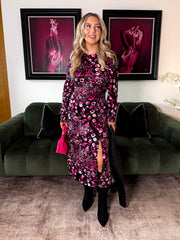 The Cass - Leopard Print Long Sleeve Midi Dress