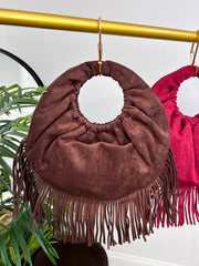 The Betsy - Fringed Faux Suede Bag