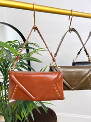 The Annika - Faux Leather Studded Clutch