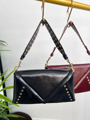 The Annika - Faux Leather Studded Clutch