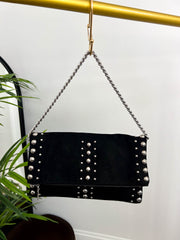 The Fia - Faux Suede Studded Clutch