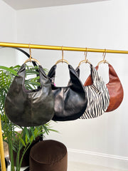 The Yasmine - Faux Leather Gold Handle Bag