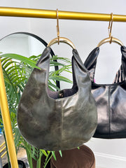 The Yasmine - Faux Leather Gold Handle Bag