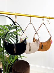 The Mercer - Faux Suede Saddle Style Bag