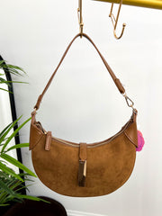 The Mercer - Faux Suede Saddle Style Bag