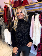 The Bree - Black Knit with Diamanté detailing