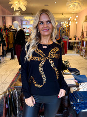 The Gia - Large Sequin Bow Knit