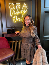 The Lila - Bronze Zig Zag Mini Dress