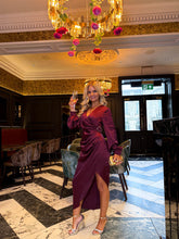 The Rylee - Wine Ruched Wrap Midi Dress