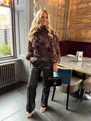 The Lila - Chocolate Black Floral Blouse