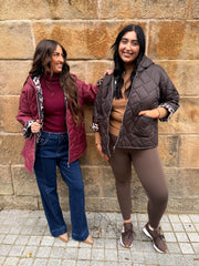 The Amelie - Hooded Padded Jacket with Leopard Print