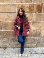 The Amelie - Hooded Padded Jacket with Leopard Print