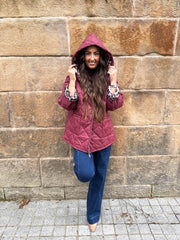 The Amelie - Hooded Padded Jacket with Leopard Print