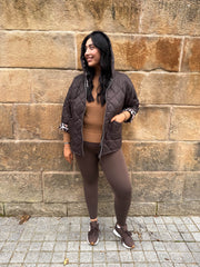 The Amelie - Hooded Padded Jacket with Leopard Print
