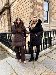 The Kris - Padded Midi Coat with Fur Hood