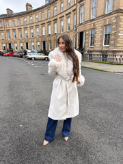 The Giana - Faux Fur Collar & Cuff Coat