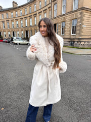 The Giana - Faux Fur Collar & Cuff Coat