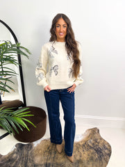 The Zoe - Sequin Bow Knit