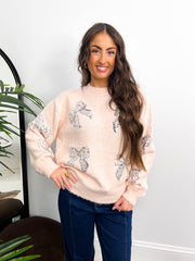 The Zoe - Sequin Bow Knit