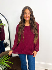 The Lynne - Sparkle Pleated Blouse