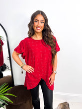 The Christina - Diamante Detail Short Sleeve Split Blouse