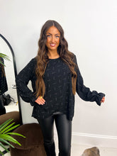 The Christina - Diamante Detail Long Sleeve Split Blouse