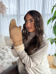 The Una - Suede Faux Fur Trim Gloves